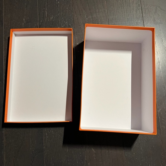 Hermes medium shoe empty box case decoration storage orange - Picture 8 of 11